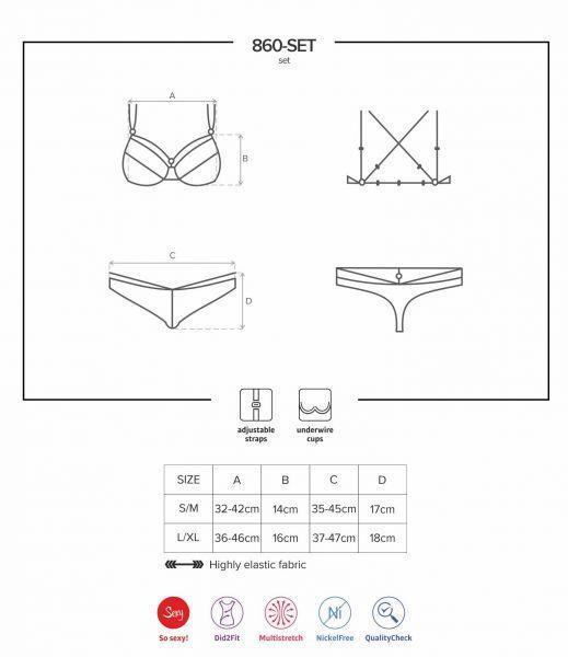 Комплект Obsessive 860-SET-1 2 pcs set black L/XL Sex Aura Киев - изображение 2