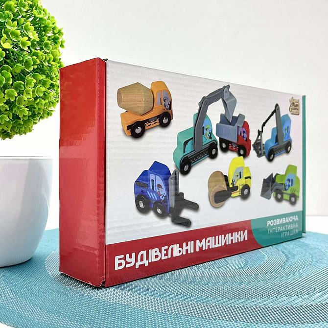 Будівельні машинки 4FUN Game Club Wood 7шт дерев'яні (76523) Чернігів - фото 7