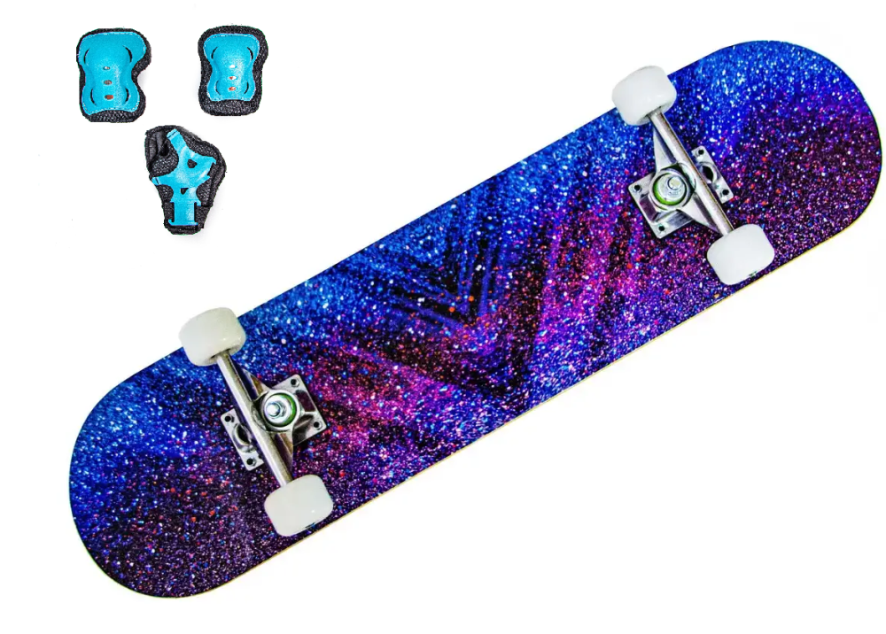 Скейт "Purple Space" із захистом у комплекті. Навантаження до 85 кг Одеса - фото 2