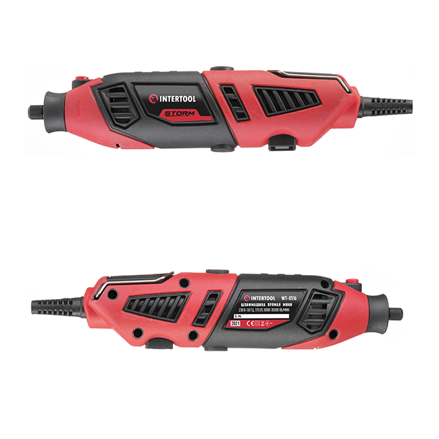 Гравер INTERTOOL WT-0516, 170 Вт, 35000 об/хв, 120 од., кейс, стійка, гнучкий вал, насадка для фрезерування - з бічною рукояткою Львів - фото 2