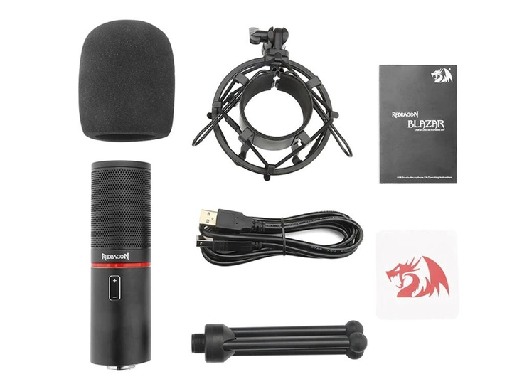 Стрімовиймікрофон Redragon Blazar GM300 (USB) металевий з підставкою кабель 1.7м Вінниця - фото 8