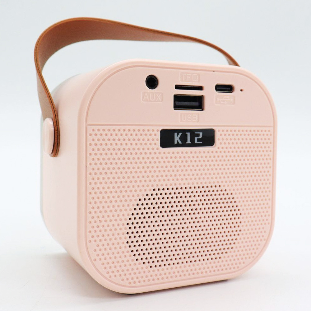 Дитяче караоке + 2 мікрофони, К12 Рожевий / Блютуз колонка з RGB підсвіткою / Бездротове міні-караоке Київ - фото 8