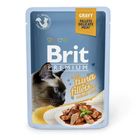 Влажный корм для кошек Брит Brit Premium Cat pouch 85 г филе тунца в соусе Винница