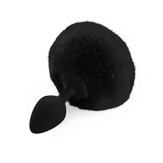 Силиконовая анальная пробка М Art of Sex - Silicone Bunny Tails Butt plug Black, диаметр 3,5 см Sex Aura Киев