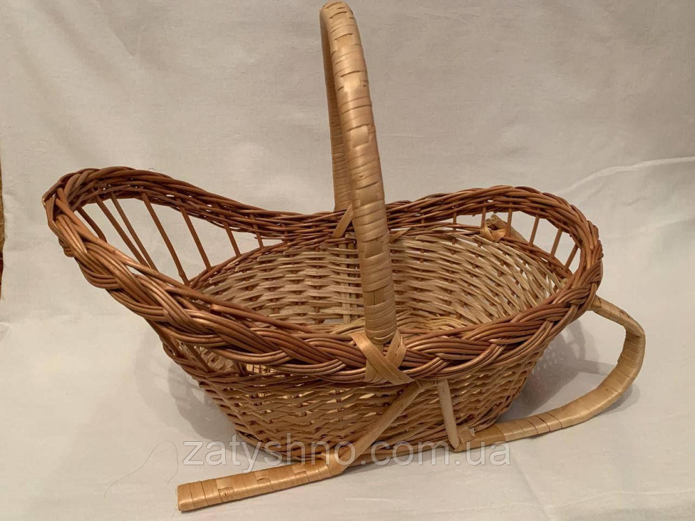 Корзина плетеная в форме санок с ручкой на подарки Киев - изображение 8