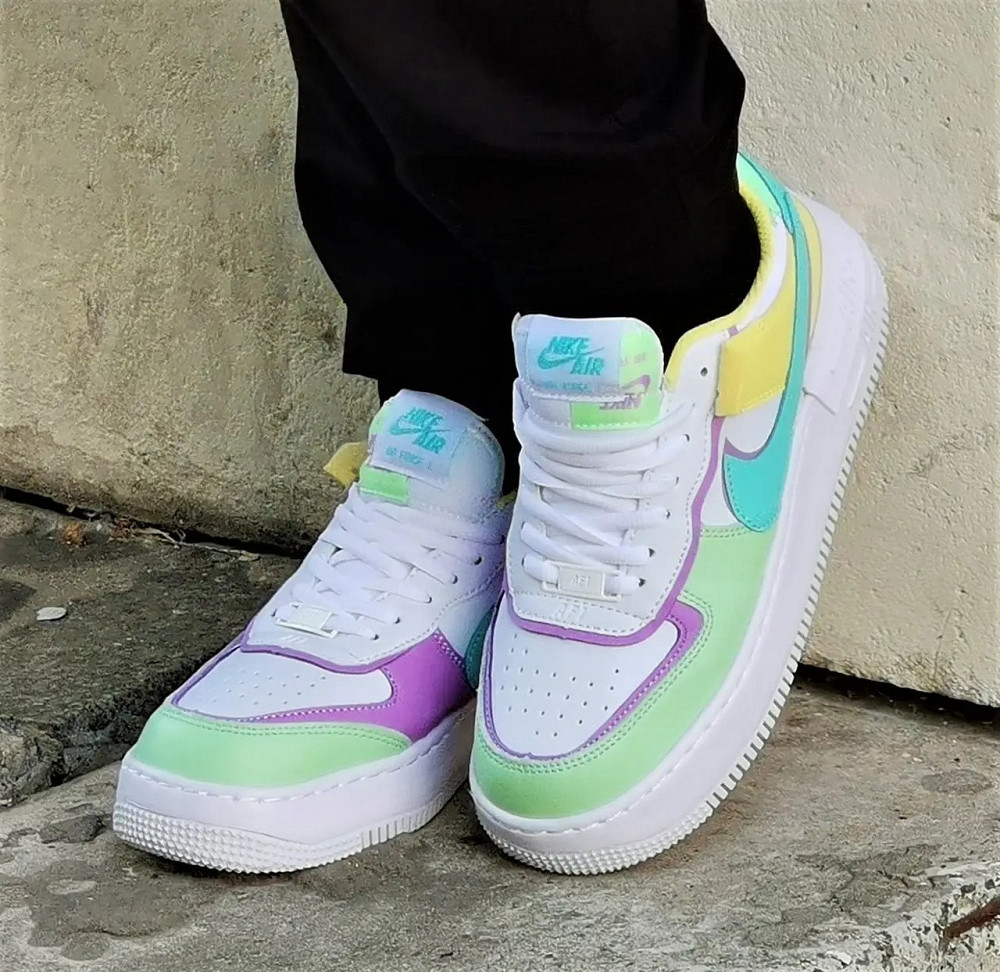 Кроссовки Nike Force Белые Женские Кожаные Форсы Цветные Найк (размеры: 36,37,38,39,40) - 2 Днепр - изображение 2