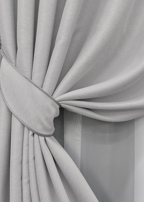 Комплект готовых штор VR-Textil Блэкаут двусторонний Eclipsе № 1791ш Светло-серый 100х270 см 2 шт (31-833) Киев - изображение 5