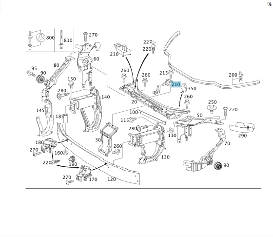 Mercedes-Benz  A2118800364 Запірна скоба - петля гака капота E-class S211 E-class W211 Одеса