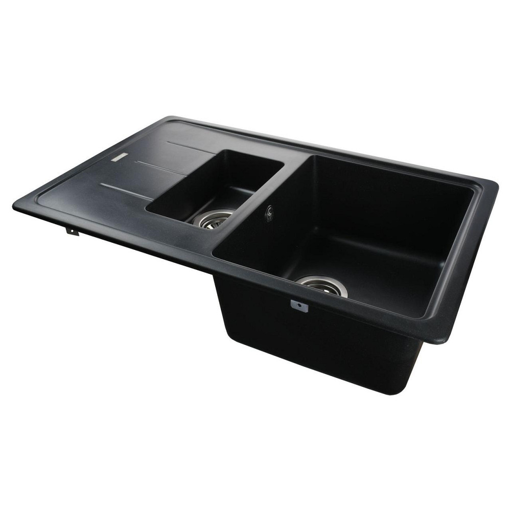 Гранітна мийка Globus Lux IZEO чорний металік 780x500 мм-А0001 Київ - фото 2