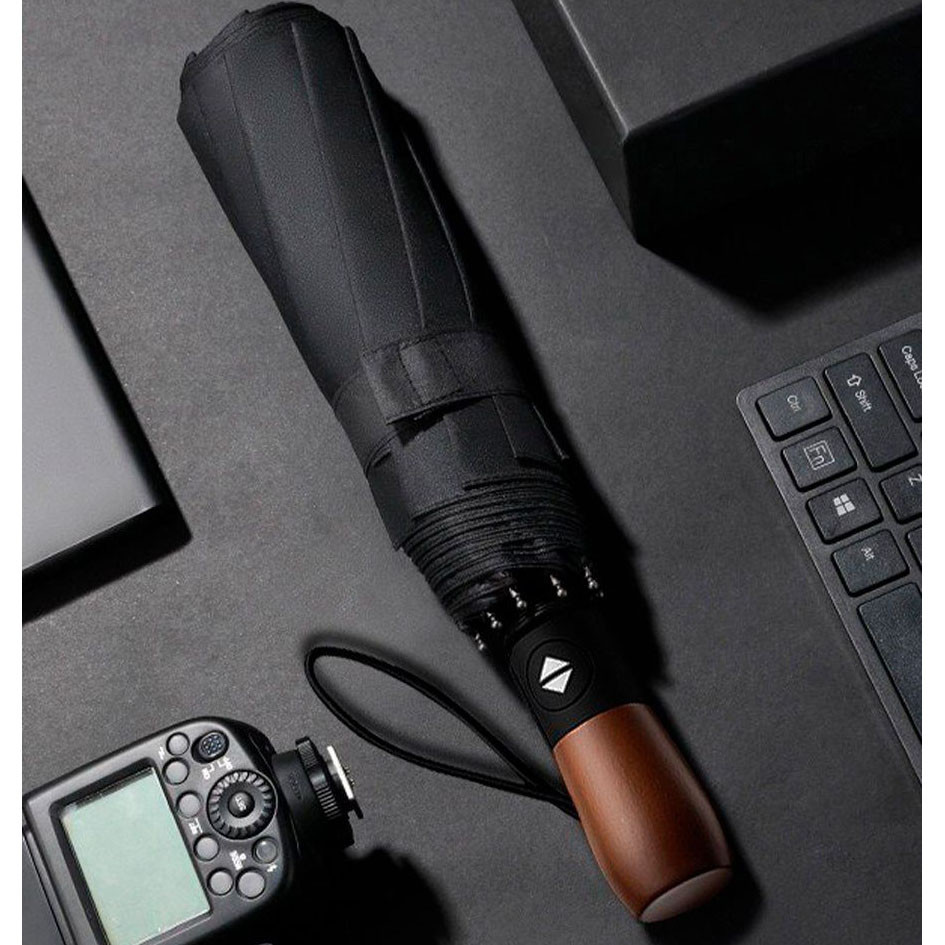 Зонтик премиум качества - Автоматический, мужской укреплённый зонт с деревянной ручкой OI-70 Киев - изображение 11