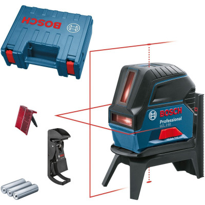 Лазерний нівелір Bosch Professional GCL2-50+RM1+BM3 до 20м, ±0.3мм/м, 4AAx1.5В, IP54, чохол, мішеннь, кейс (0.601.066.F02) Вінниця - фото 1