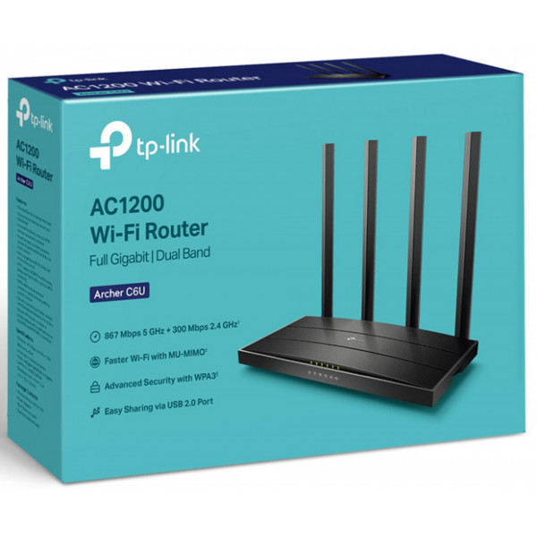 Маршрутизатор TP-LINK Archer C6U, AC1200 MU-MIMO гігабітний Wi-Fi роутер (Archer C6U) Київ - фото 4