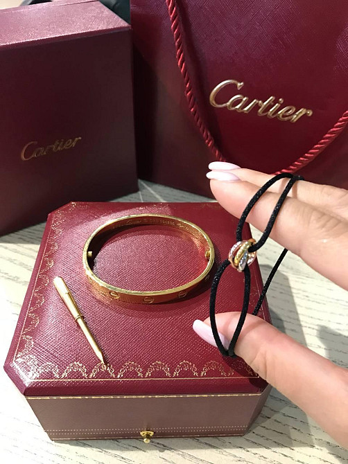 Cartier браслет LOVE с отверткой, лимонное золото. Подарок — шелковая нить (оттенок по наличию) Одесса - изображение 3