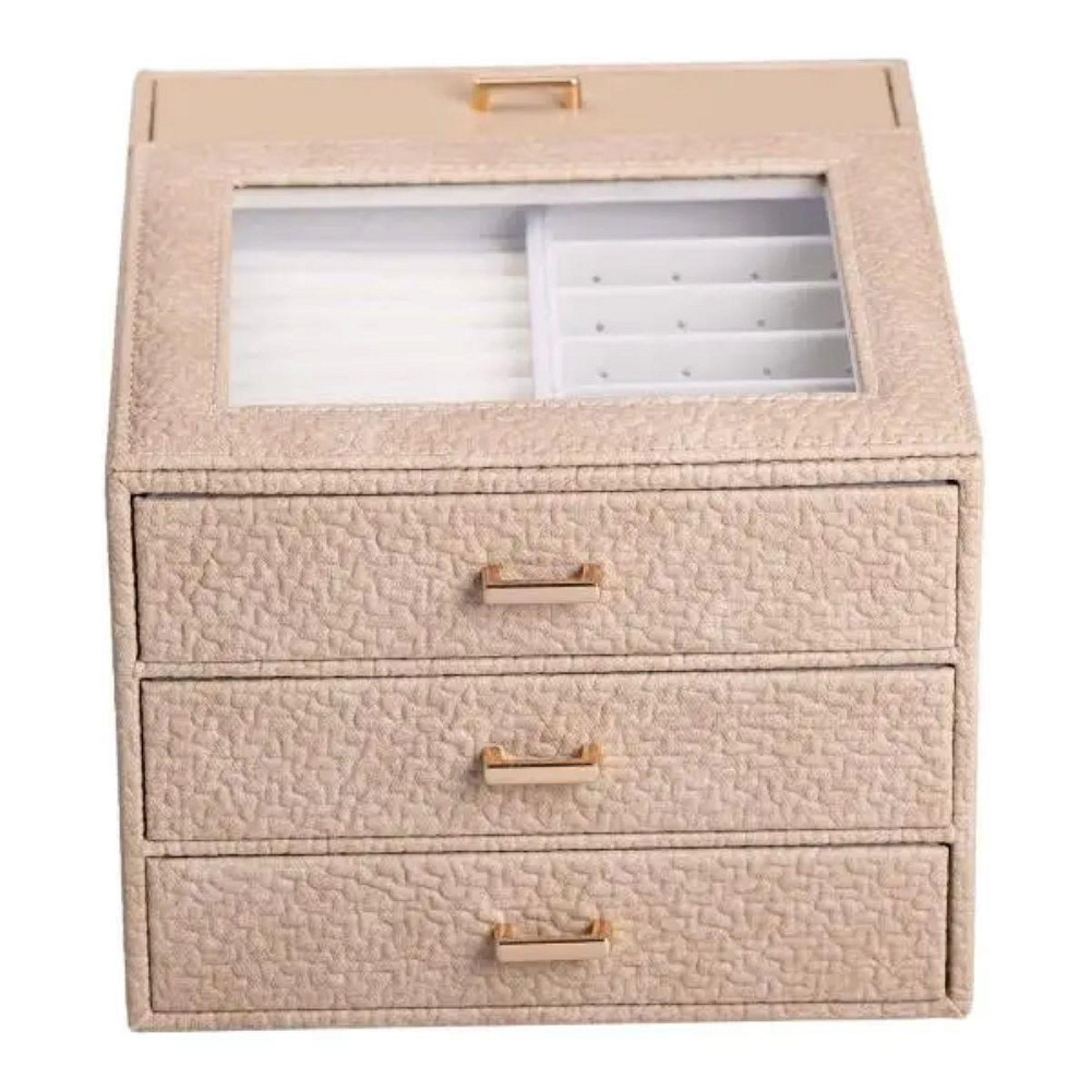 Скринька для прикрас з еко шкіри 3 яруси органайзер для ювелірних виробів HP-5-16CR Київ - фото 5