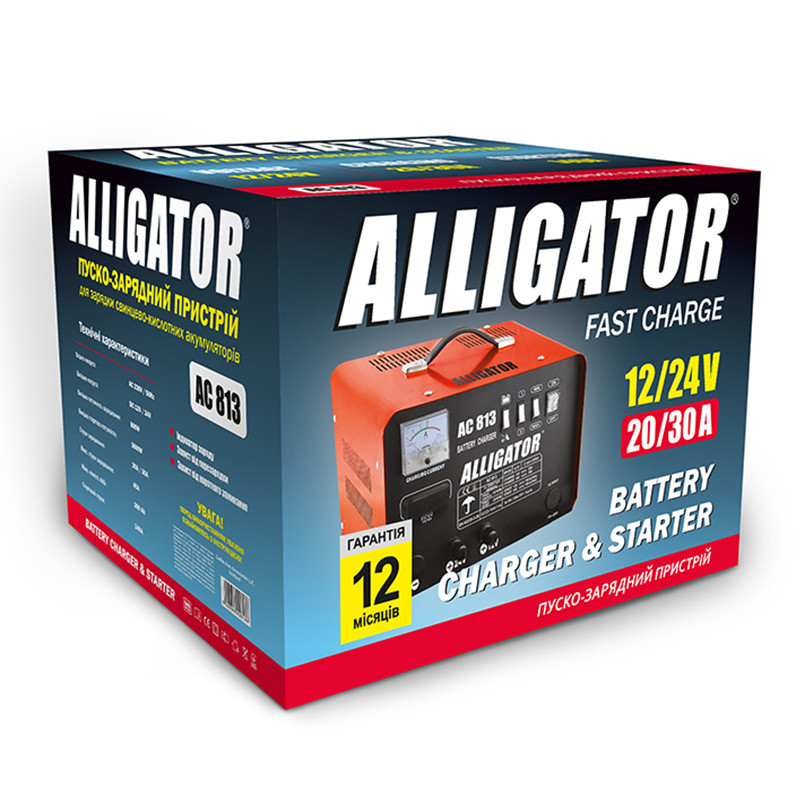 Пуско-зарядний пристрій АКБ Alligator 12/24В 300А·год 45А Львів - фото 4