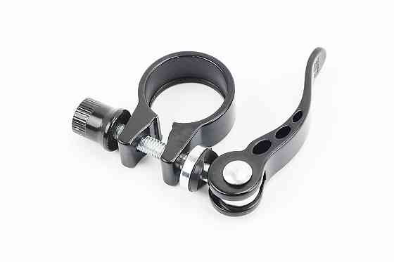 Затискач (хомут) труби сидіння MTB 28,6мм, кріпл. ексцентрик, алюмінієвий, чорний Київ