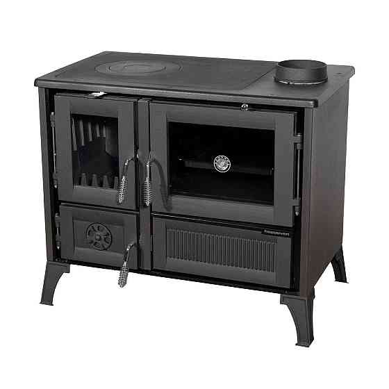 Піч-кухня чавунна Hosseven 4013 з духовкою та варильною поверхнею 8 кВт до 60 м2 опалювально-варильна піч на дровах Туреччина Київ