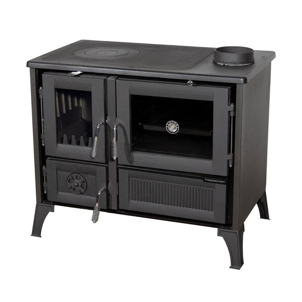 Піч-кухня чавунна Hosseven 4013 з духовкою та варильною поверхнею 8 кВт до 60 м2 опалювально-варильна піч на дровах Туреччина Тернопіль - фото 3