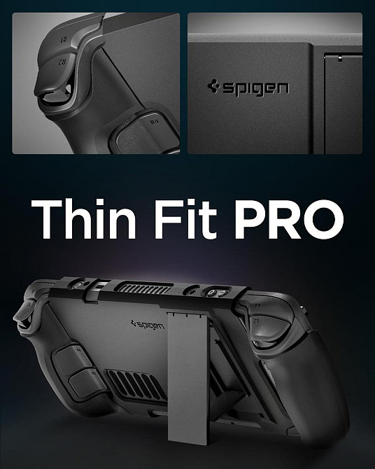 Чохол Spigen Thin Fit Pro ACS06040 для Steam Deck LCD/OLED Чорний TPU+PC з підставкою тонкий протиударний антисcratch Київ - фото 4
