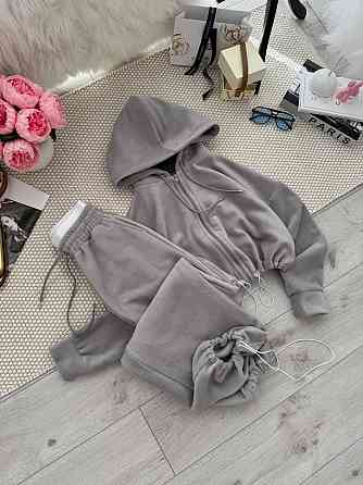 Жіночий повсякденний теплий костюм двосторонній Фліс Сірий, 42/44 Одеса