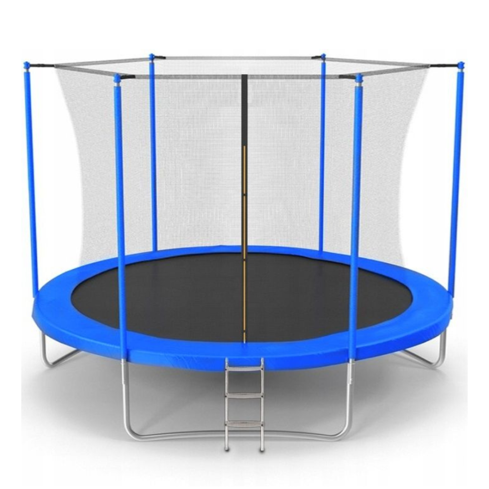 Батут JUMI 305 см с внутренней защитной сеткой и лестницей уличный батут для детей и взрослых до 150кг синий Киев - изображение 2