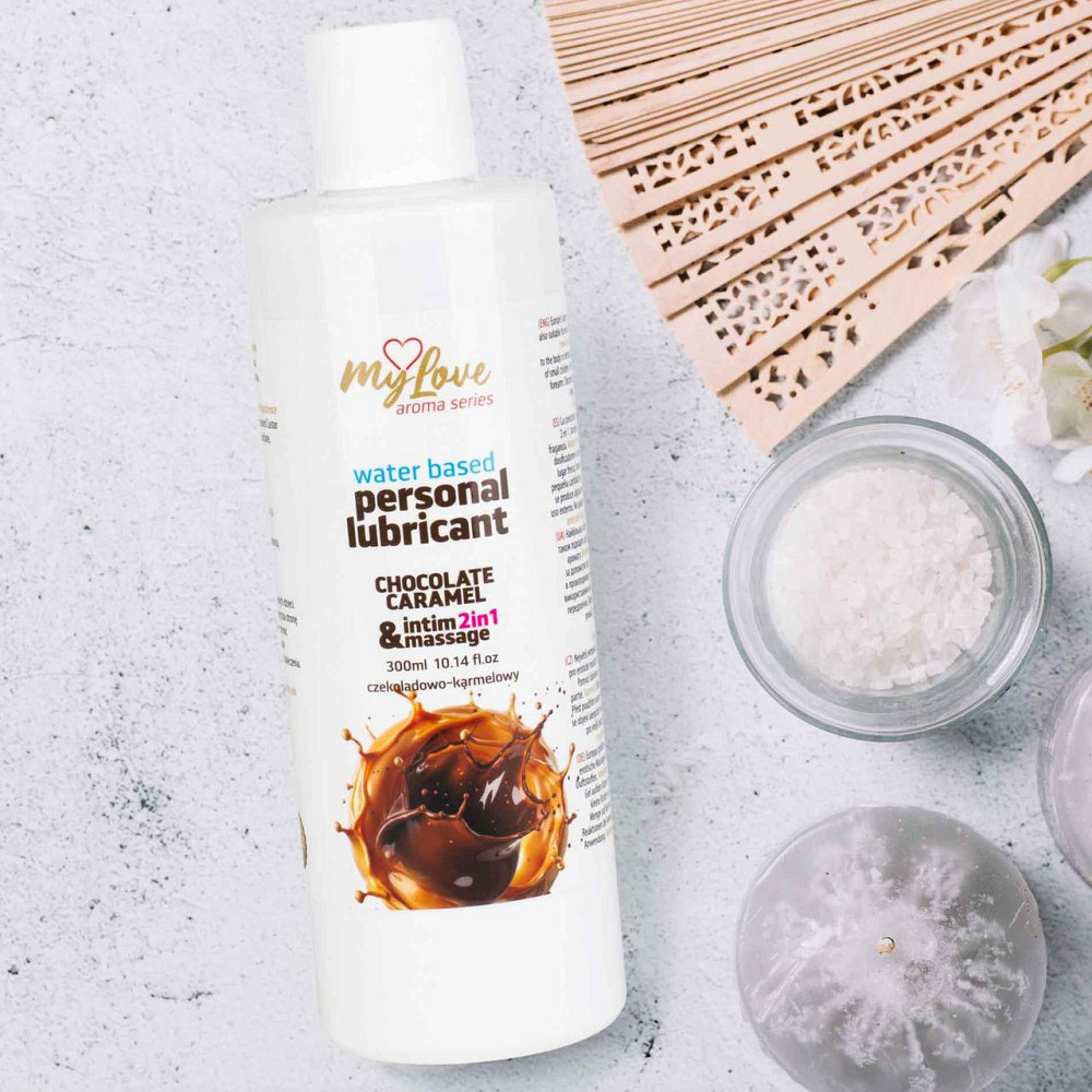 2в1 лубрикант та масажний гель - MyLove Aroma Series Intim&Massage Chocolate Caramel, 300 мл Sex Aura Київ - фото 3