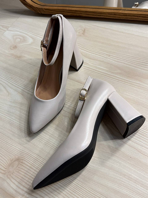 Туфли женские Meideli 3190-6 лодочки с ремешком на устойчивом каблуке экокожа бежевые, 40, 25,4 см Киев - изображение 11