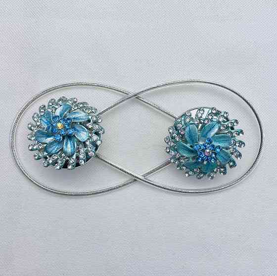 Магніти для штор та гардин "Flowers" набір 2 шт Блакитний (81-220) Київ