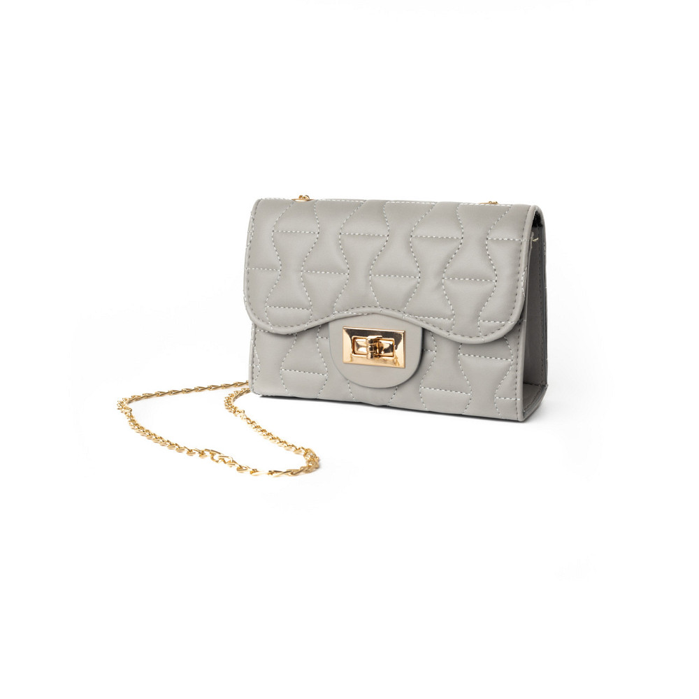 Сумка женская через плечо, сумочка клатч со стеганым узором и ручкой-цепочкой, Серый Каменец-Подольский - изображение 3