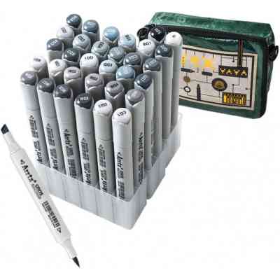 Художественный маркер Arrtx Спиртовые Oros ASM-03GY 32 цвета, серые оттенки (LC302543) Винница