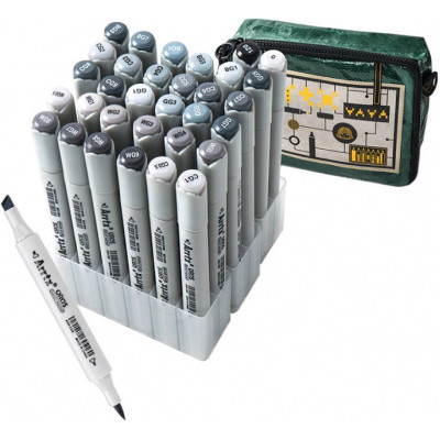 Художественный маркер Arrtx Спиртовые Oros ASM-03GY 32 цвета, серые оттенки (LC302543) Винница - изображение 1