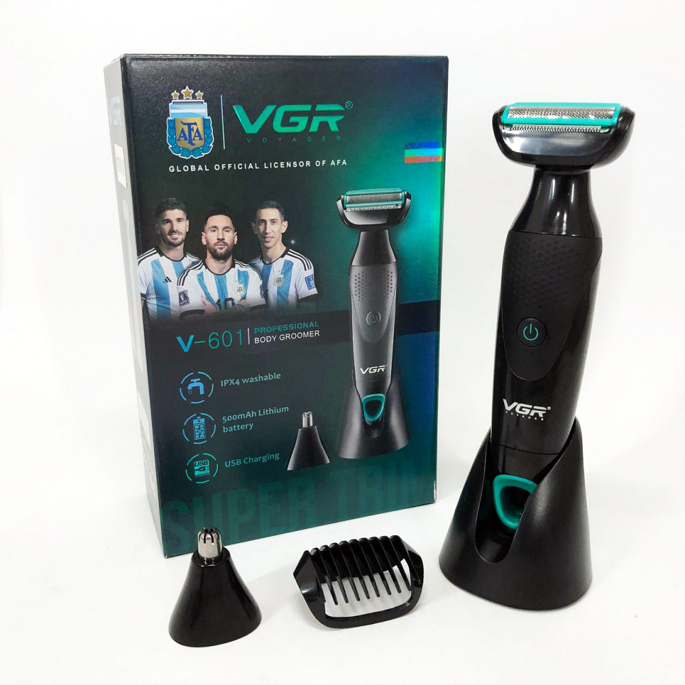 Тример для стриження бороди акумуляторно-мережевий VGR V-601, Професійна чоловіча електробритва TN-43 Львів - фото 9