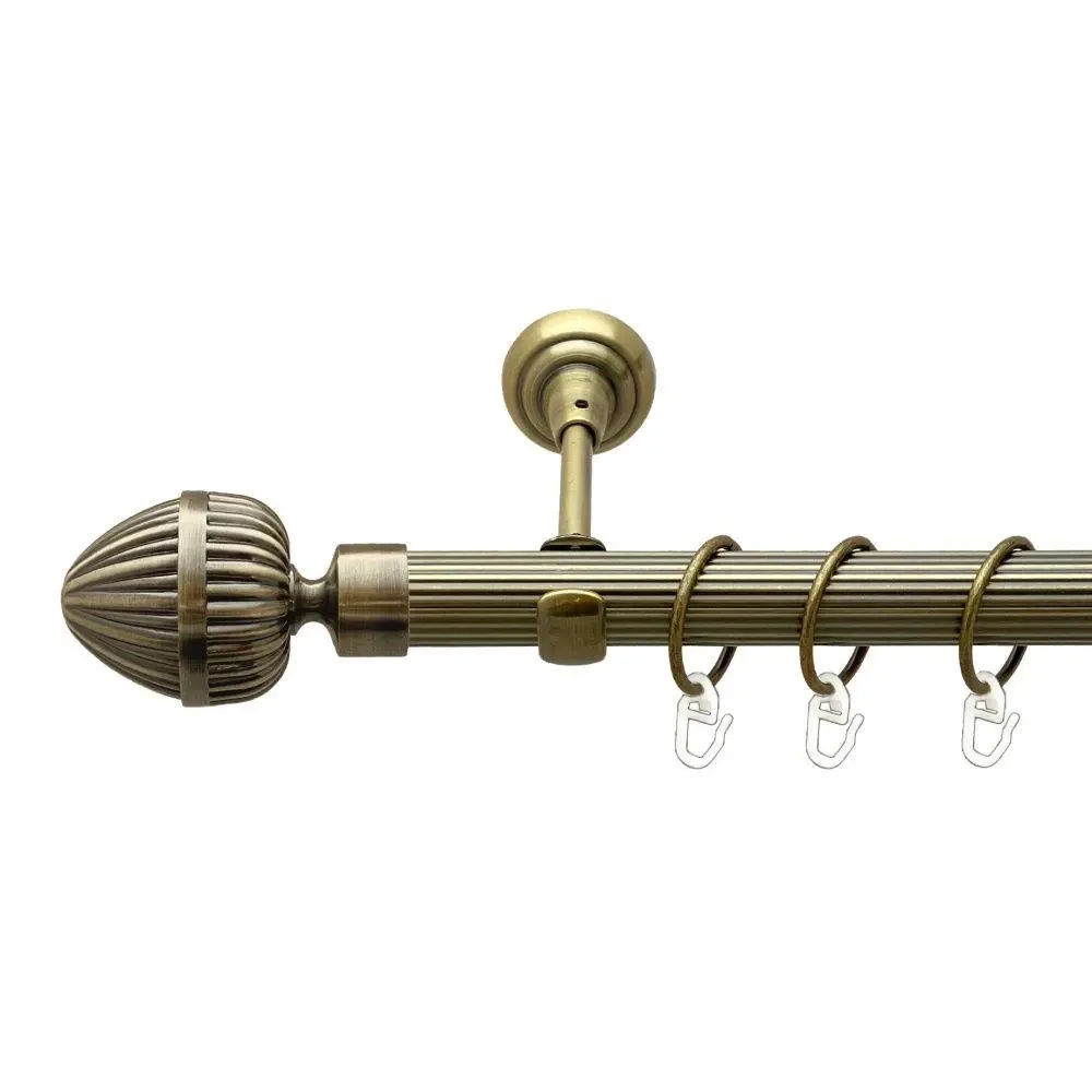 Карниз Orvit Одеон металевий однорядний відкритий рифлена труба кільце металеве Антик 25 мм 240 см (00-00017623) Львів - фото 1