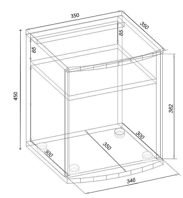 Тумба приліжкова V-3, Дуб Сонома, 350/350/450 Львів - фото 3