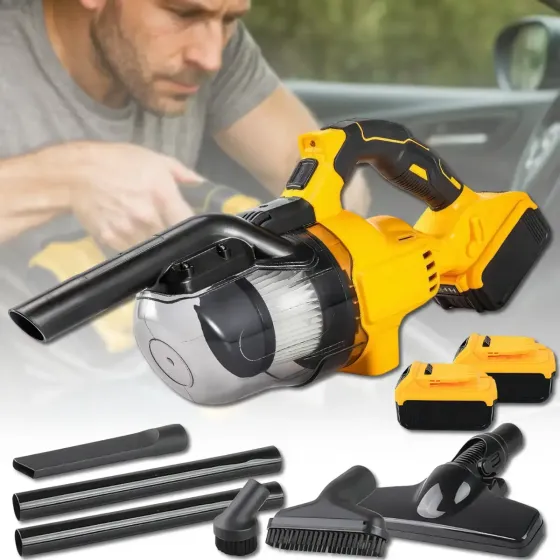 Аккумуляторный пылесос для автомобиля, 5000 мAh, 48V, желтый, 5520, / Портативный пылесос / Пылесос для дома Коломия