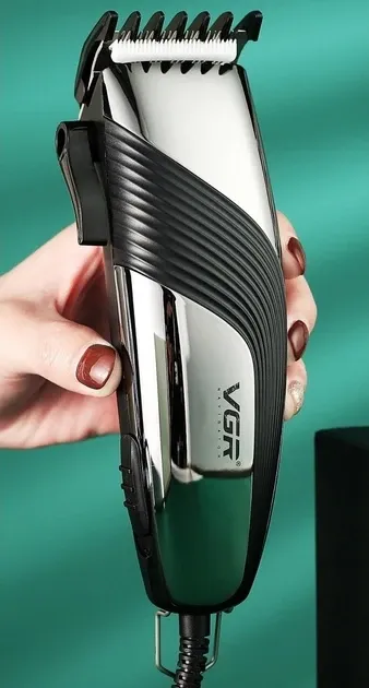 Профессиональная машинка для стрижки волос 8 насадок VGR V-121 Pro серебристо-черный + Ножницы 7991 Одесса - изображение 7