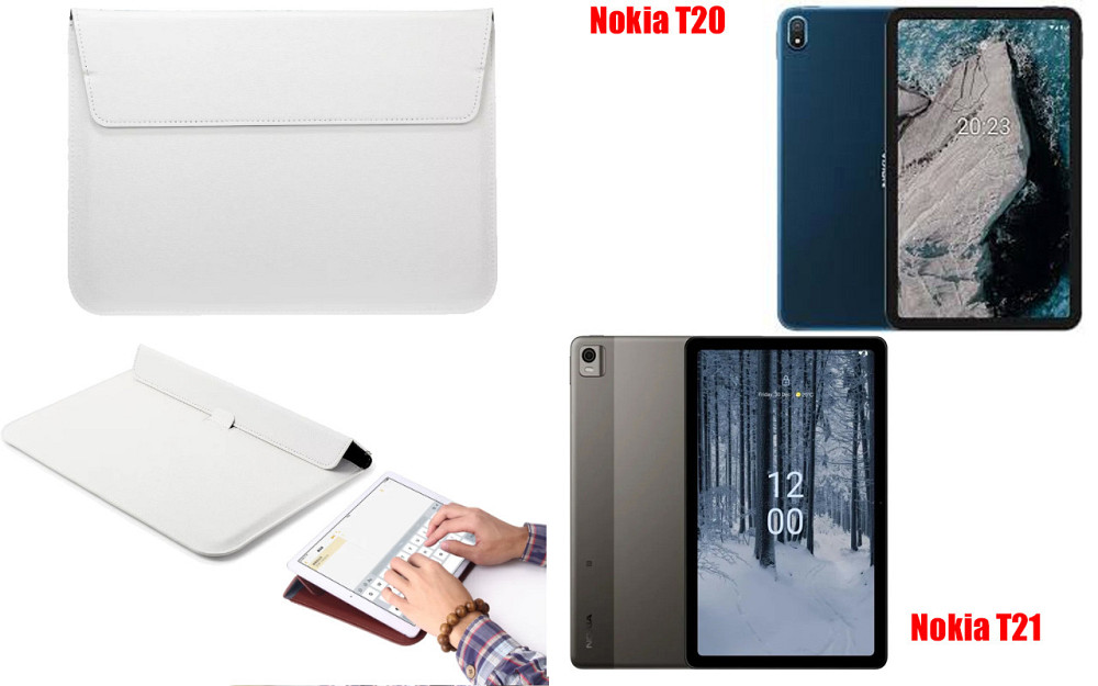 Чохол-конверт VitoCase для Nokia T20, Nokia T21, з функцією підставки для планшета Білий Київ - фото 1