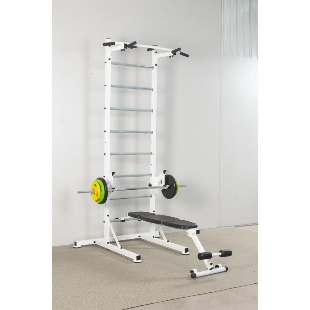 Шведська стінка пересувна Universal White Pro+ універсальна без кріплень лава для преса турнік бруси Кам'янське - фото 4