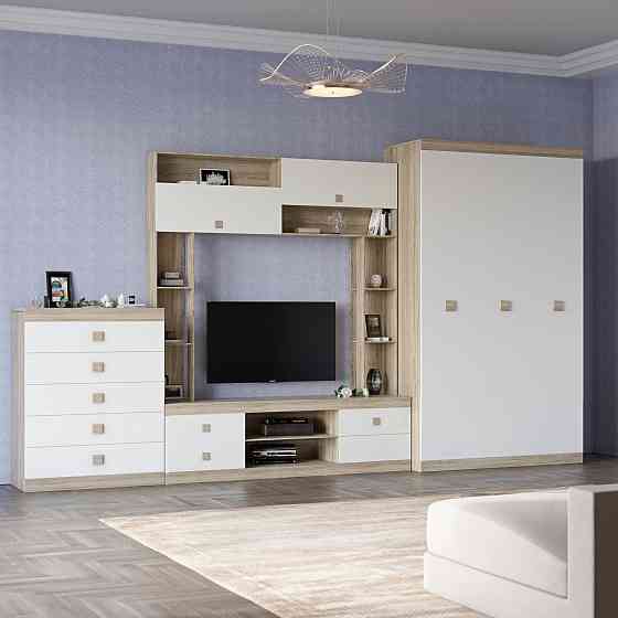 Гостиная стенка Эверест Соната 1 (модульная - 3 элемента) сонома+белый (DTM-2236) Львов