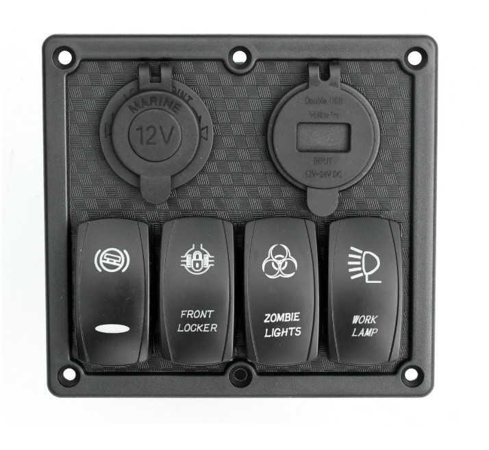 Панель Перемикання На 3 Кнопки З 4.2 A Usb Вольтметр І Прикурювач Під Карбон Київ - фото 2