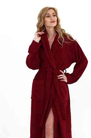 Жіночий халат Ideal Textile банний махровий бордовий XXL (56860450) Чернівці