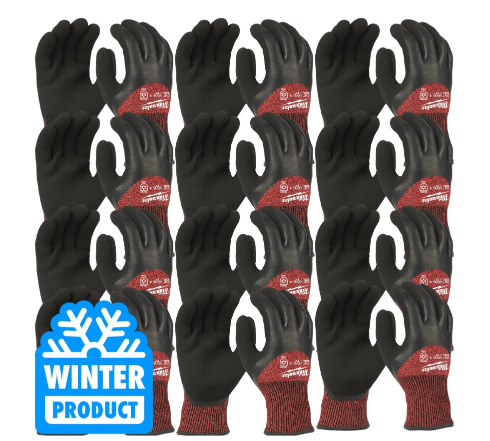 Рукавиці робочі зимові MILWAUKEE, з опором порізам 3/С рівня, розмір 11/XXL, (72шт) Одеса - фото 1
