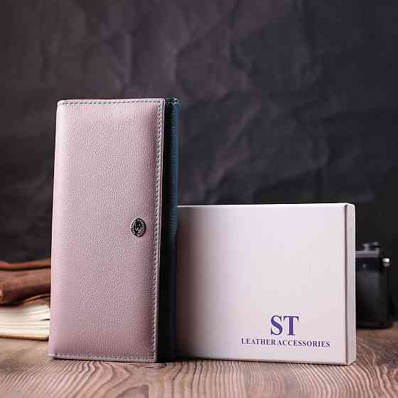 Жіночий практичний гаманець з натуральної шкіри ST Leather 22521 Різнокольоровий Київ