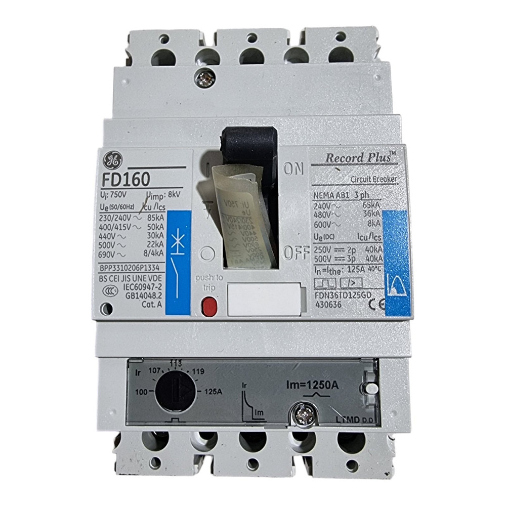 Автоматичний вимикач FDN36TD125GD 125A 3P Луцьк - фото 1