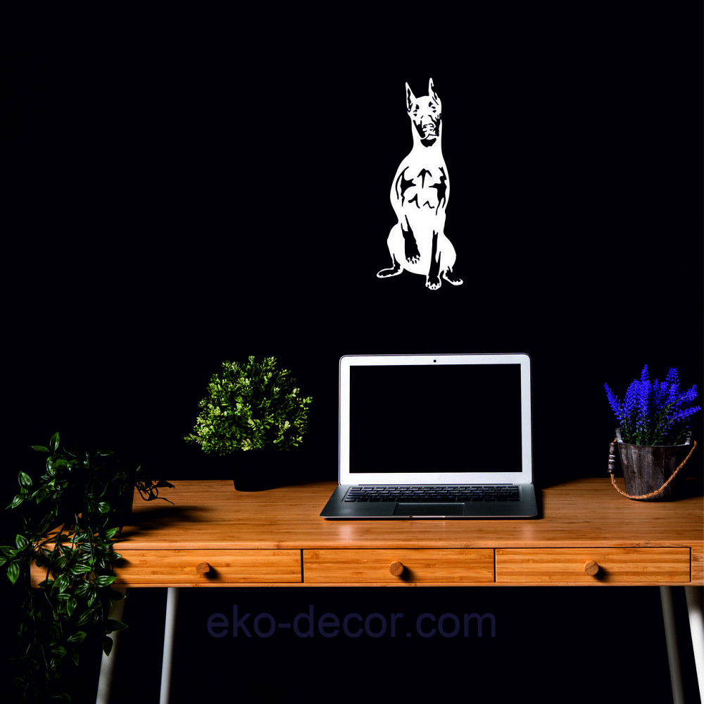 Декоративне настінне Панно «Доберман», Декор на стіну 110*44 см, Білий Київ - фото 5