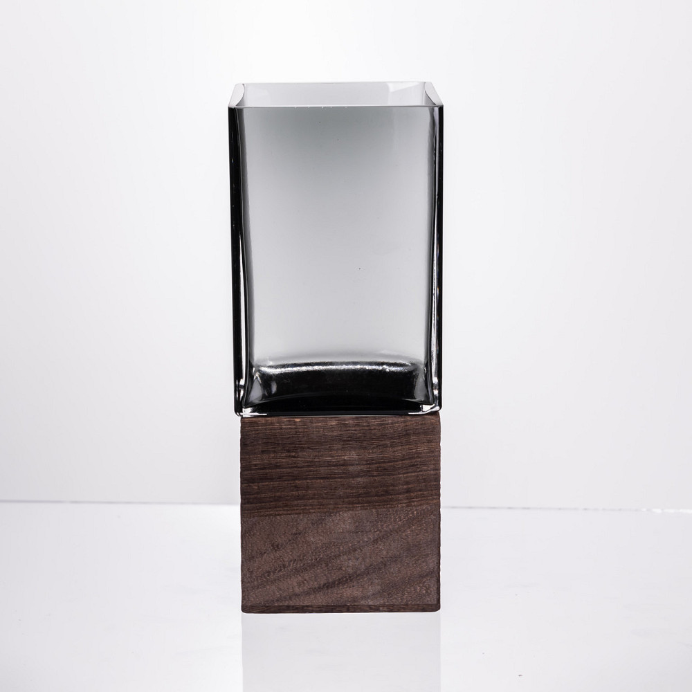 Ваза для цветов квадратная стеклянная 10×10×25 (см) декоративна ваза 1.5 (л) из толстого стекла HP-19-160-3 Киев - изображение 3