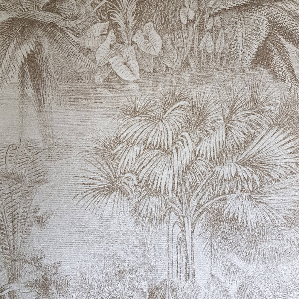 Шпалери флізелінові еко Rasch Kerala 0.53х10 м пальми листя екзотичні рослини пісочний сріблясті Київ - фото 2