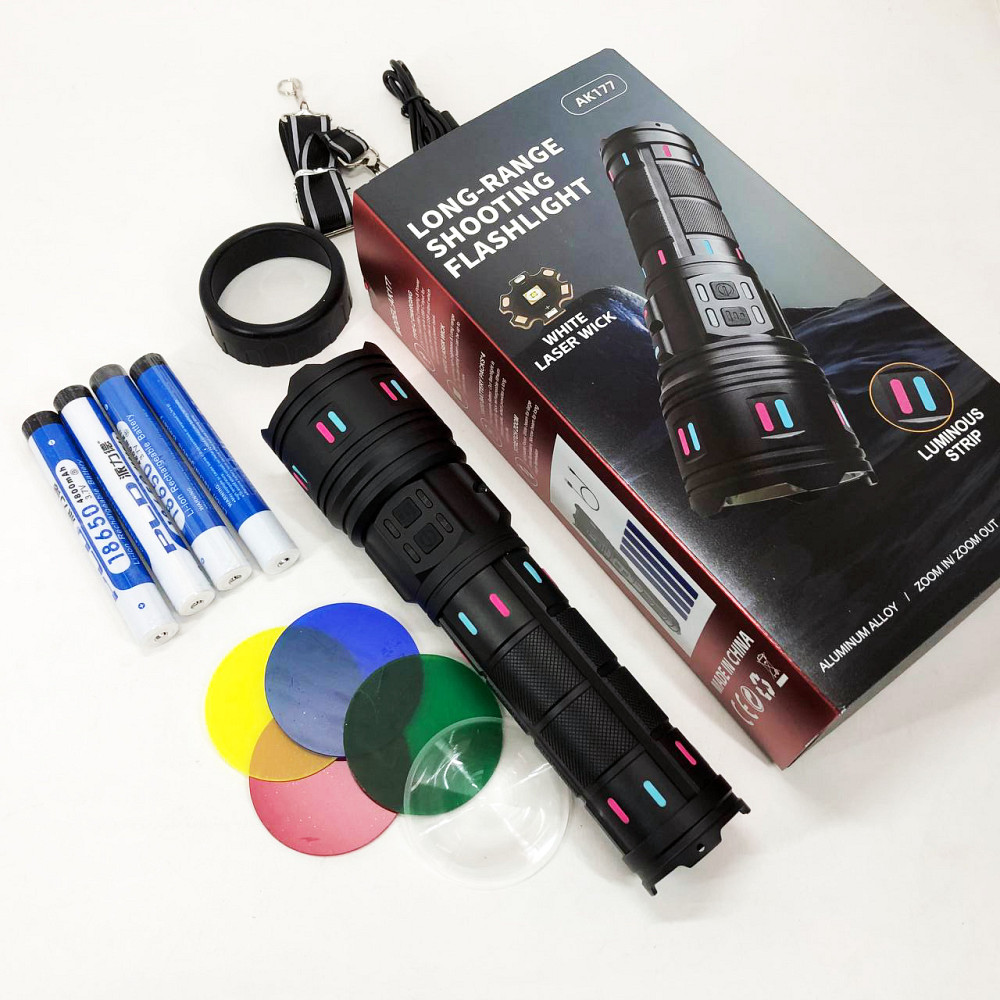 Тактичні ліхтарі з зумом AK177, Перезаряджуваний ручний ліхтар, Оригінальний кишеньковий ліхтарик RZ-26 Львів - фото 11