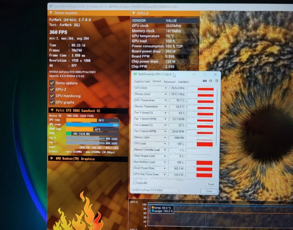 Відеокарта Palit RTX 5080 GameRock 16Gb GDDR7 NVIDIA на гарантії !!! Киев - изображение 3