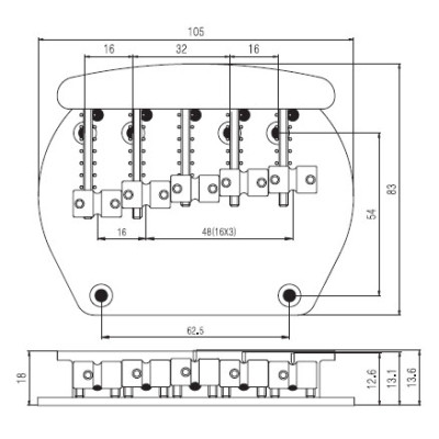 Бридж для гитары Paxphil BB523 Chrome Винница - изображение 2